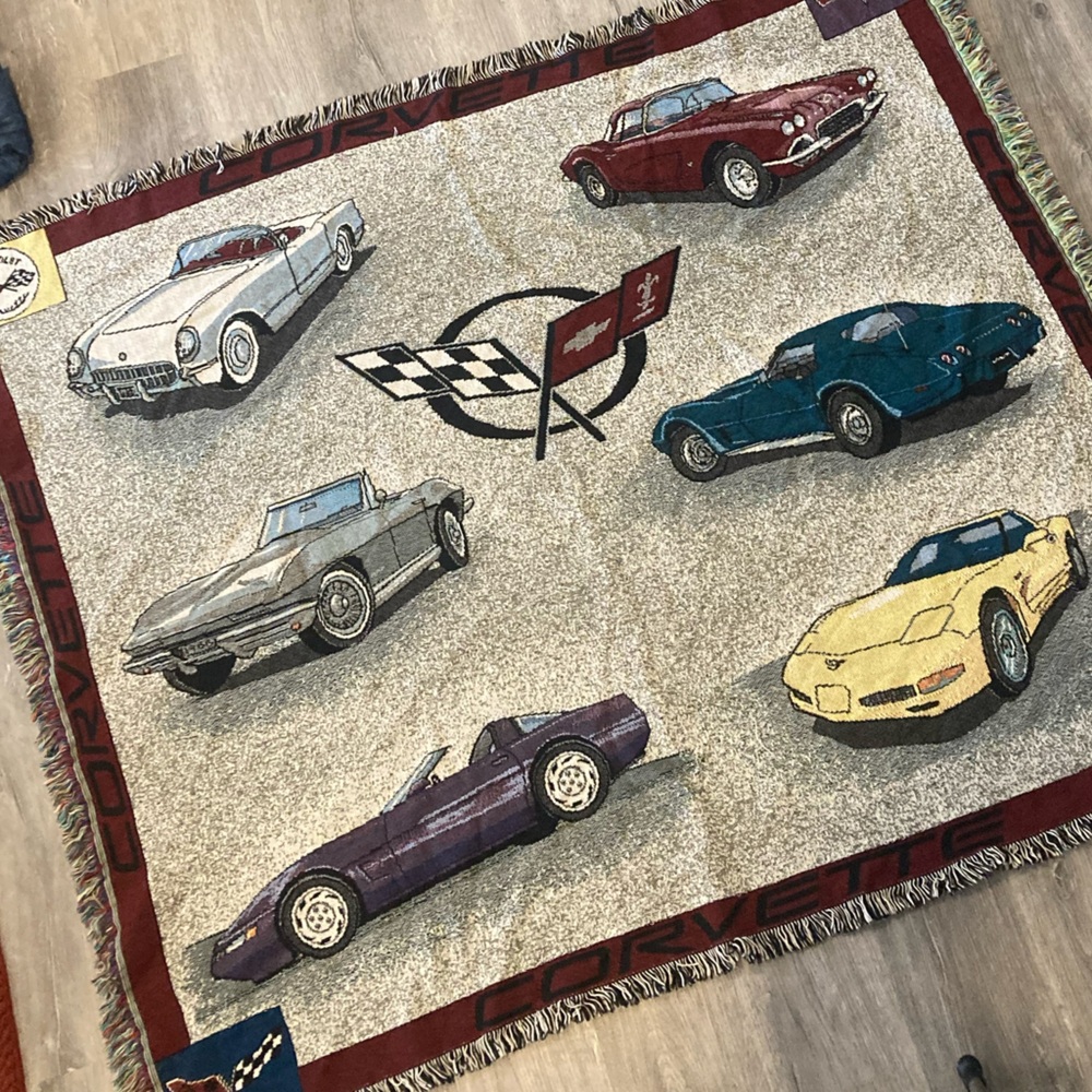 Multicolor corvette Tapestry blanket